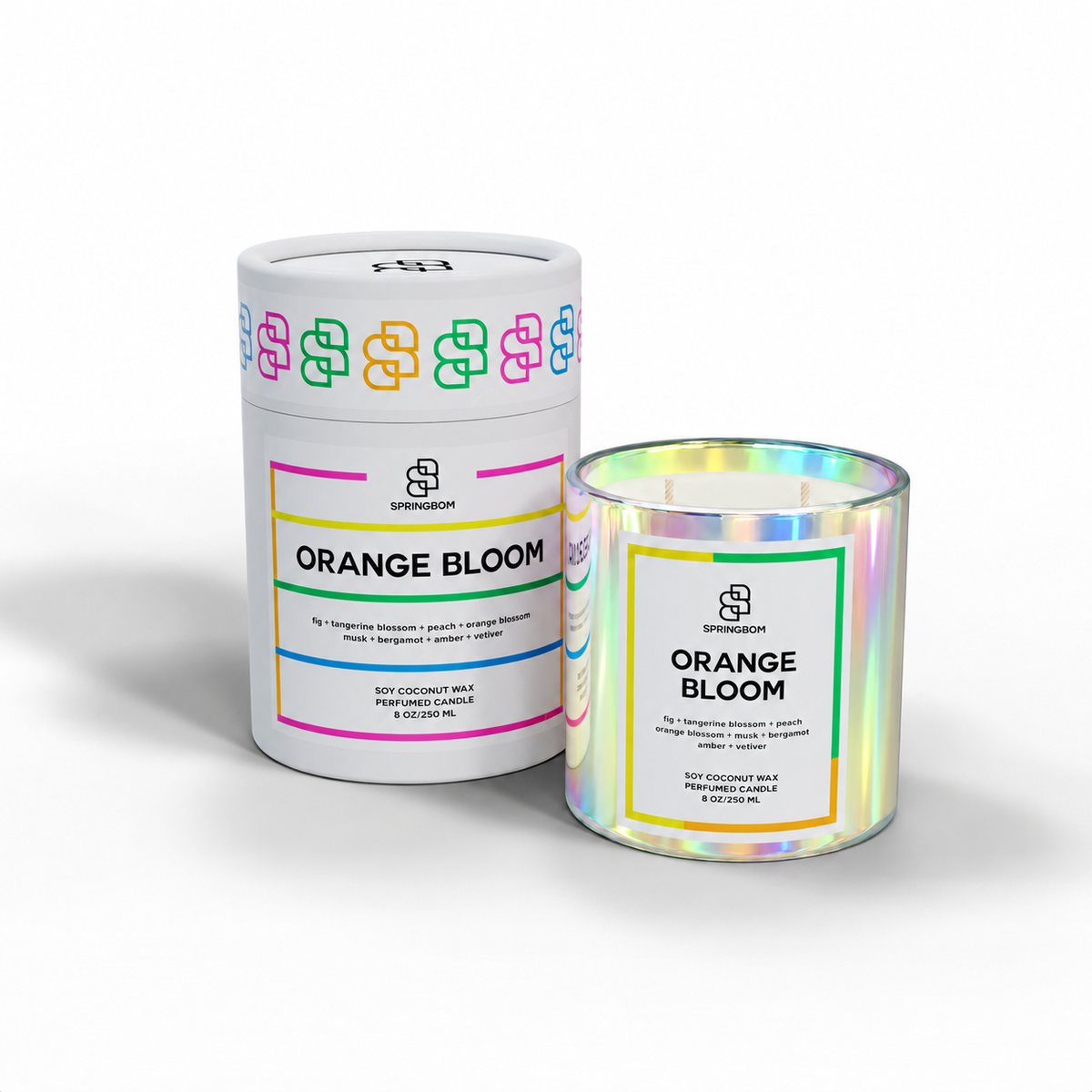 Orange Bloom handmade coconut soy candle – detail 3