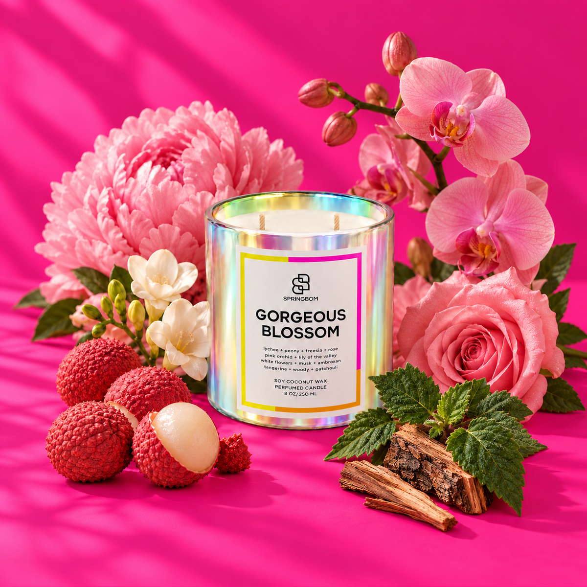 Gorgeous Blossom handmade coconut soy candle – product view