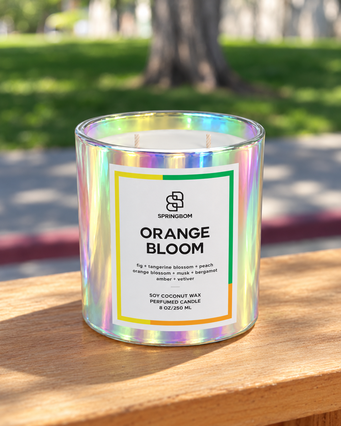 Orange Bloom handmade coconut soy candle – detail 4