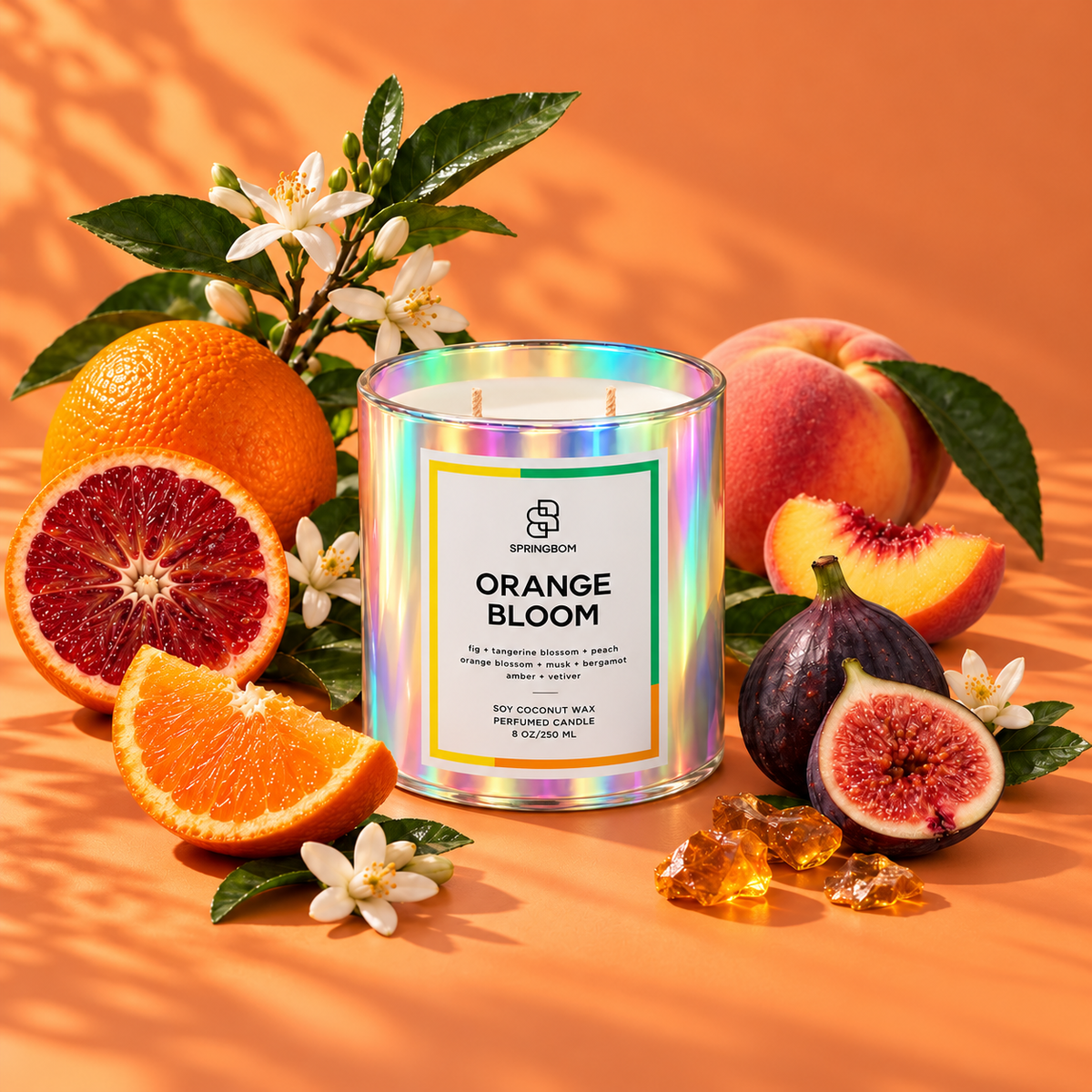 Orange Bloom Orange Blossom Handmade Coconut Soy Candle