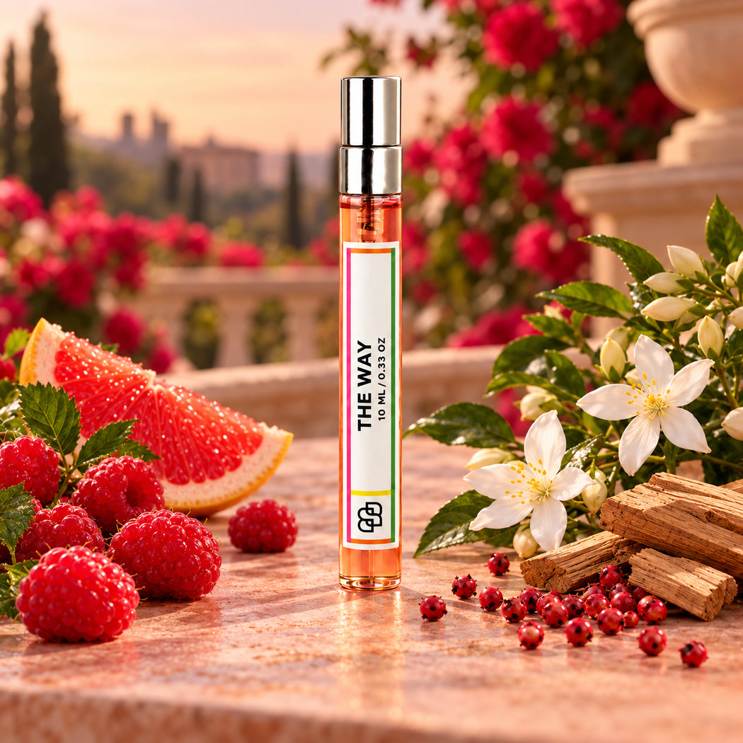 SPRINGBOM The Way handmade perfume, 10ml eau de parfum travel spray, with raspberry, jasmine and grapefruit